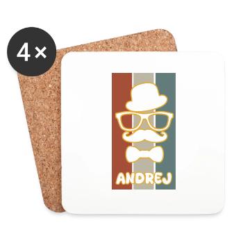 Andrej as a name - Coasters (set of 4) - white - Front