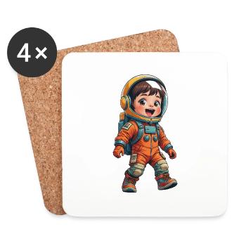 Astronaut Junge - Untersetzer (4er-Set) - Weiß - Vorne