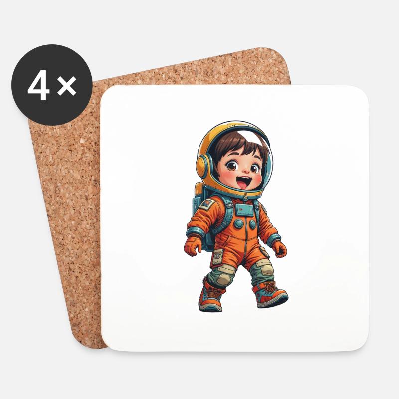 Astronaut Boy - Coasters (set of 4) - white