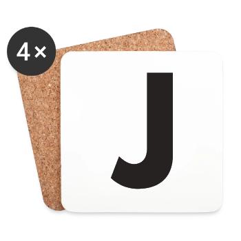 J - Coasters (set of 4) - white - Front