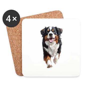 Berner Sennenhund - Untersetzer (4er-Set) - Weiß - Vorne