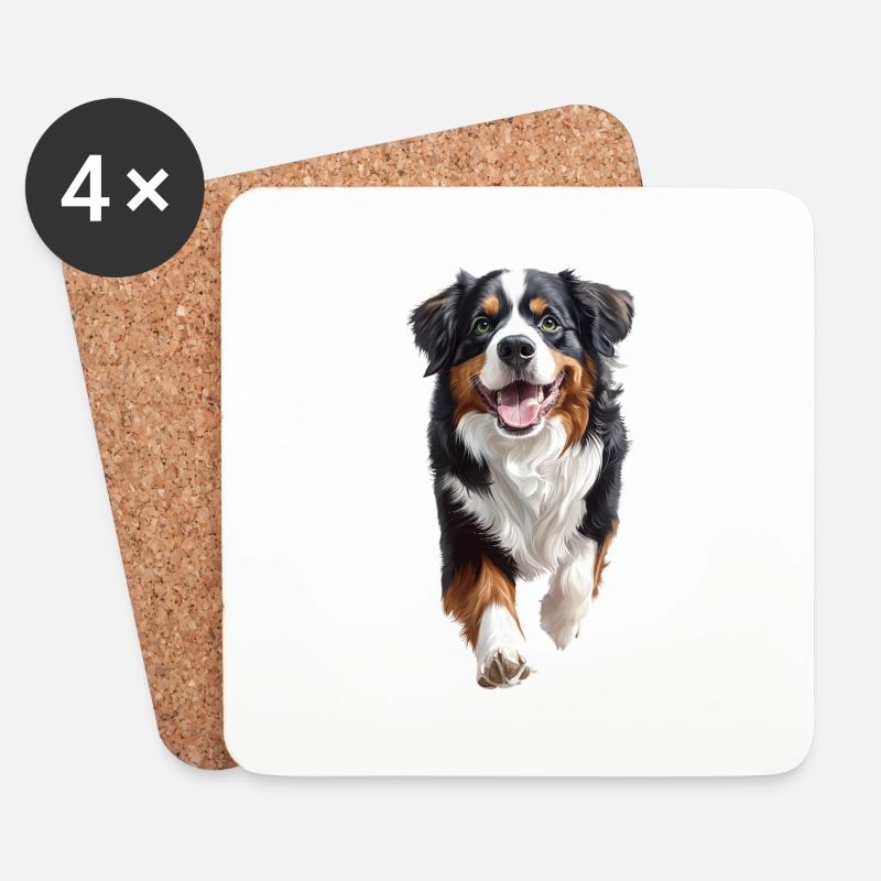 Berner Sennenhund - Untersetzer (4er-Set) - Weiß