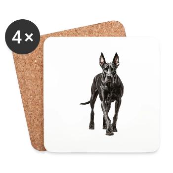 Deutsche Dogge - Untersetzer (4er-Set) - Weiß - Vorne
