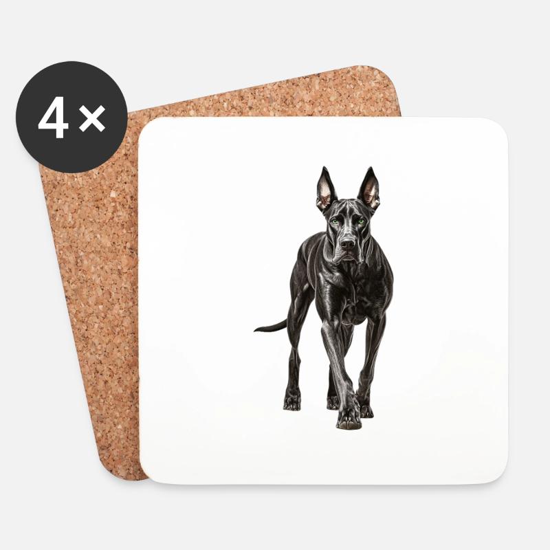 Deutsche Dogge - Untersetzer (4er-Set) - Weiß