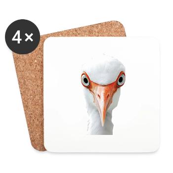 Reiher Vogel - Untersetzer (4er-Set) - Weiß - Vorne