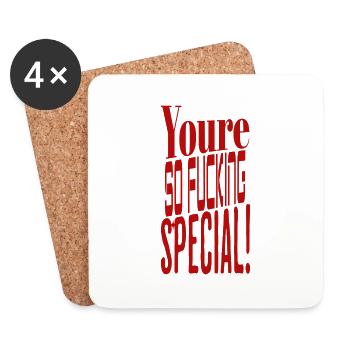 Vous êtes si spécial Cadeau Rouge - Dessous de verre (lot de 4) - blanc - Devant