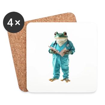 Frosch - Untersetzer (4er-Set) - Weiß - Vorne