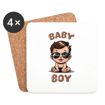 baby comic sonnenbrille - Untersetzer (4er-Set) - Weiß - Vorne