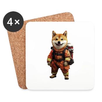 Shiba Inu - Untersetzer (4er-Set) - Weiß - Vorne