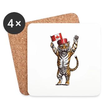 Tiger - Untersetzer (4er-Set) - Weiß - Vorne