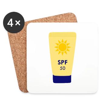 LSF 50 Sonnencreme - Untersetzer (4er-Set) - Weiß - Vorne