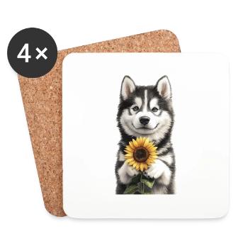 Alaskan Malamute - Untersetzer (4er-Set) - Weiß - Vorne