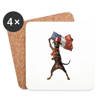 Dobermann - Untersetzer (4er-Set) - Weiß - Vorne