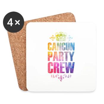 Cancun Party Crew Bunt Urlaub - Untersetzer (4er-Set) - Weiß - Vorne