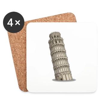 Tower of Pisa - Coasters (set of 4) - white - Front