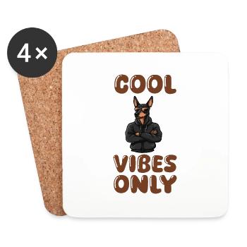 Dog Cool Vibes - Coasters (set of 4) - white - Front