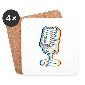 Glitch Microphone – Sound Art - Coasters (set of 4) - white - Front