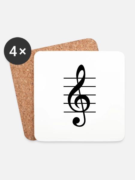 treble clef - Coasters (set of 4) - white