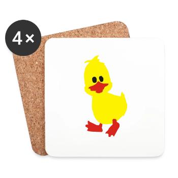 ente, entchen - Untersetzer (4er-Set) - Weiß - Vorne