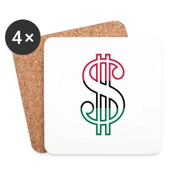 Dollar Sign - Coasters (set of 4) - white - Front
