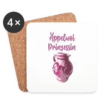 äppelwoi prinzessin,apfelwein,krug,pfälzer, - Untersetzer (4er-Set) - Weiß - Vorne