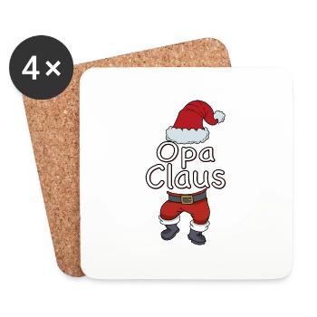 Grand-père Noël Homme Noël Partenaire de famillelook - Dessous de verre (lot de 4) - blanc - Devant