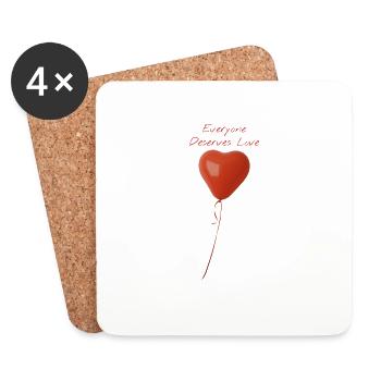 Jeder verdient Liebe Everybody Deserves Love - Coasters (set of 4) - white - Front