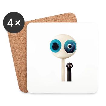 Zwei Augen Paare - Untersetzer (4er-Set) - Weiß - Vorne