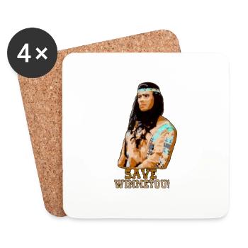 Enregistrer Winnetou,Winnetou,Indianer,Illustration - Dessous de verre (lot de 4) - blanc - Devant