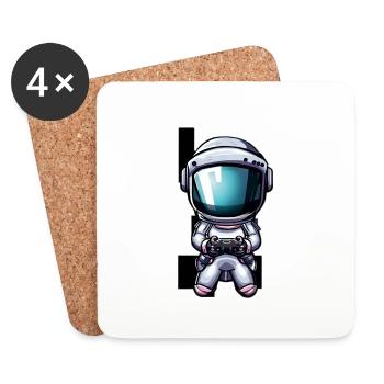 Kleiner Astronaut - Untersetzer (4er-Set) - Weiß - Vorne