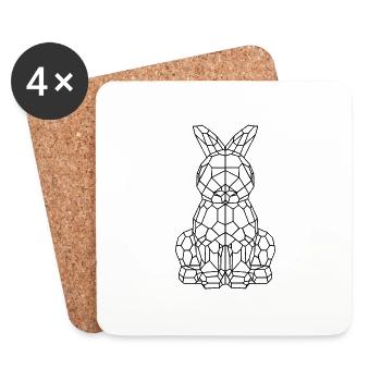Osterhase geometrisch - Untersetzer (4er-Set) - Weiß - Vorne