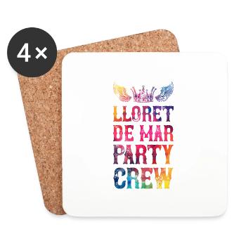 Lloret De Mar Party Crew Spruch - Untersetzer (4er-Set) - Weiß - Vorne