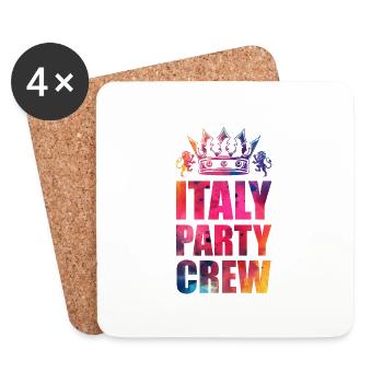 Dicton de l’équipe de fête en Italie - Dessous de verre (lot de 4) - blanc - Devant