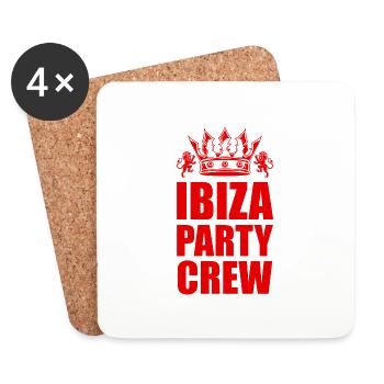 Voyage en équipe de fête à Ibiza - Dessous de verre (lot de 4) - blanc - Devant