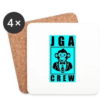 JGA Crew Junggesellenabschied Affe - Untersetzer (4er-Set) - Weiß - Vorne