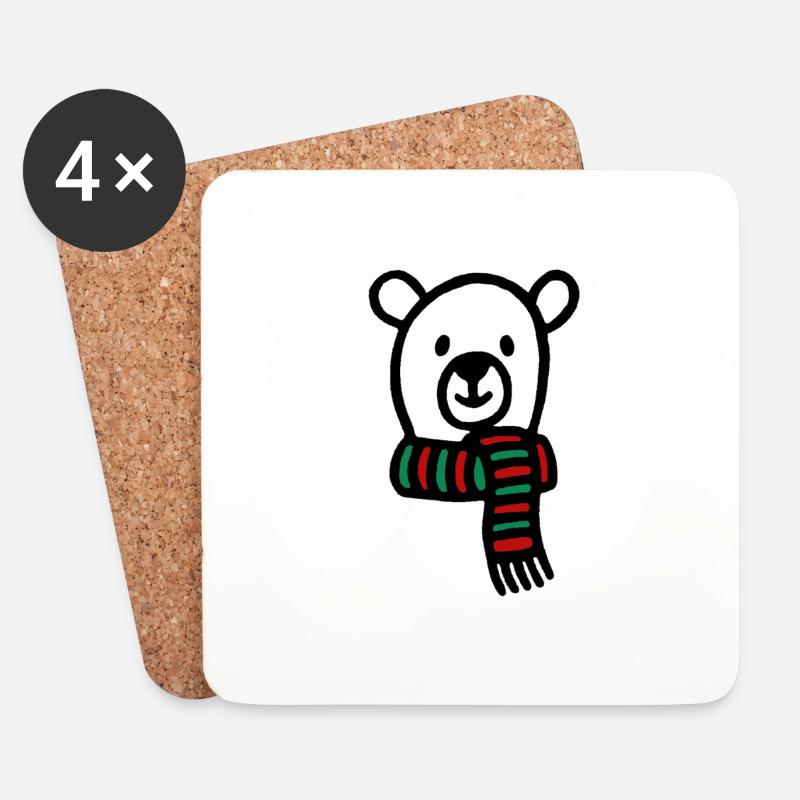 Eisbär weihnachten - Untersetzer (4er-Set) - Weiß