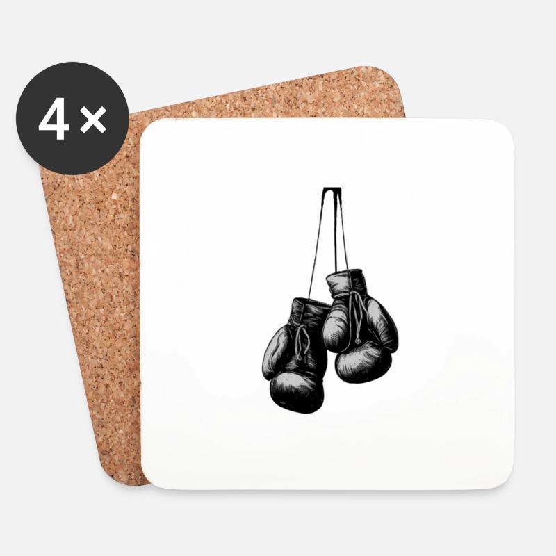 Boxhandschuhe - Untersetzer (4er-Set) - Weiß