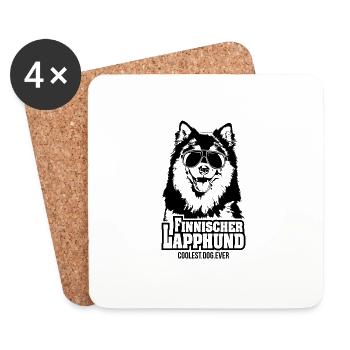FINNISCHER LAPPHUND coolest dog ever Hundespruch - Untersetzer (4er-Set) - Weiß - Vorne