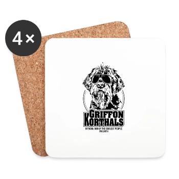 GRIFFON KORTHAL'S coolest people dog saying - Coasters (set of 4) - white - Front