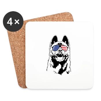 Lunettes de soleil American AKITA America Flag Wilsigns - Dessous de verre (lot de 4) - blanc - Devant