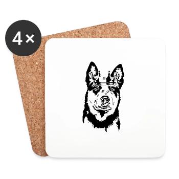 Australian Cattle Dog Krone Hunde Hund Wilsigns - Untersetzer (4er-Set) - Weiß - Vorne