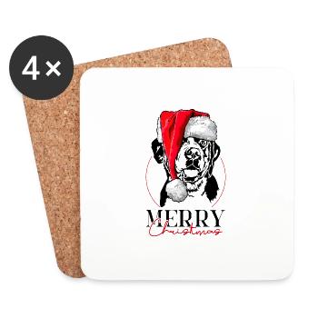 Père Noël Grand Bouvier Suisse Joyeux Noël - Dessous de verre (lot de 4) - blanc - Devant