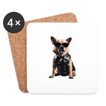 Cool Dog - Coasters (set of 4) - white - Front