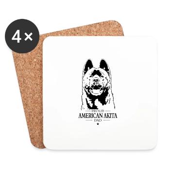 Fier Américain Akita Papa Chien Chien Wilsigns - Dessous de verre (lot de 4) - blanc - Devant