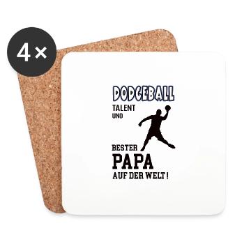 Dodgeball Spieler Dodgeballer Papa Vater Mann - Untersetzer (4er-Set) - Weiß - Vorne