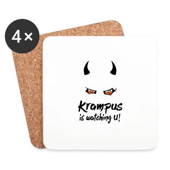 Krampus is watching U with evil eyes - Untersetzer (4er-Set) - Weiß - Vorne