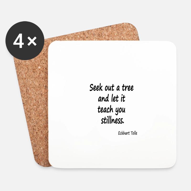 Baum für Stille - Untersetzer (4er-Set) - Weiß