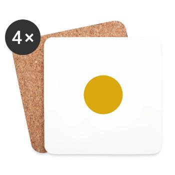CERCLE JAUNE - Dessous de verre (lot de 4) - blanc - Devant