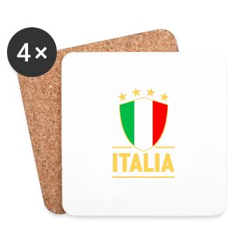 Italie Shirt ITALIA 2021 Fan de football (2020) - Dessous de verre (lot de 4) - blanc - Devant
