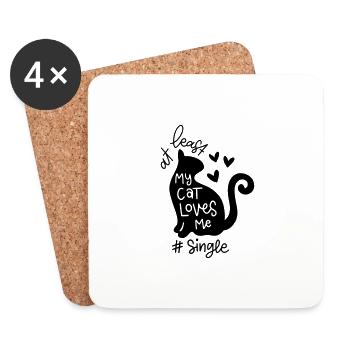 M’AIME MES CHATS CHATTE J’ADORE DIRE DES MOTIFS - Dessous de verre (lot de 4) - blanc - Devant